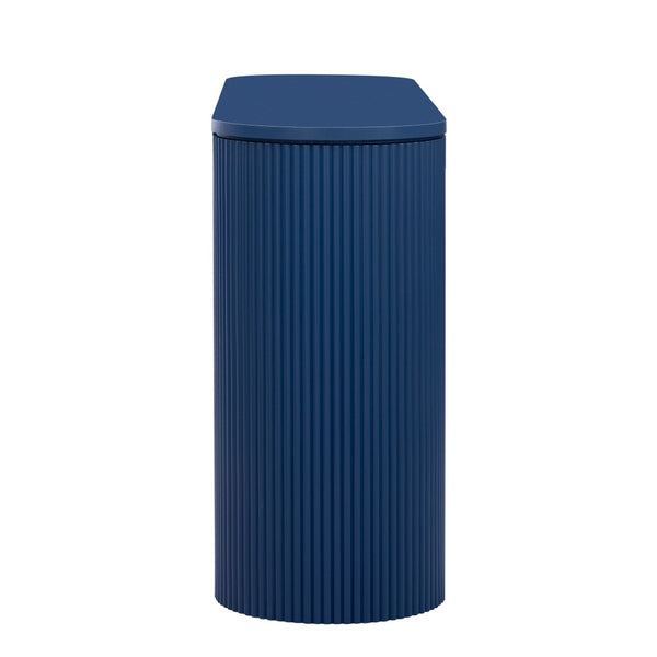 English Elm U_Style Modern Curved Console Table With Striking Vertical Stripes For Entryway & Living Room Decor N711P205935V-GIGA