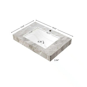 English Elm 30" Sintered Stone Vanity Top Undermount Ceramic Basin Light Gray Bathroom Countertop W2615P365407