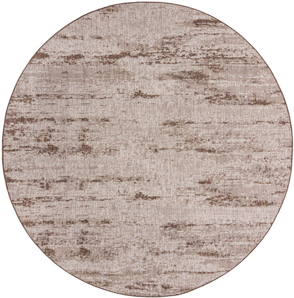Unique Loom Outdoor Modern Cartago Machine Made Abstract Rug Brown, Ivory 10' 0" x 10' 0"