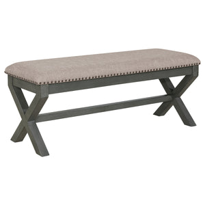 OSP Home Furnishings Monte Carlo Bench Grey, Antique Grey base