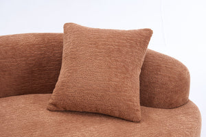 English Elm LY-042 Zen-Inspired S-Curved Dual-Depth Loveseat with Chenille Upholstery, Ready-to-Use Comfort Coral W2231P329722