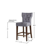 Madison Park Avila Transitional Tufted Back Counter Stool FPF20-0532 Grey