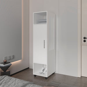 English Elm Summit Melamine Wardrobe with Mirror, Door & Open Storage — Space-Saving Modern Closet for Bedrooms B128P225195