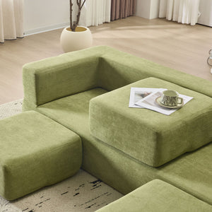 English Elm Ebern Convertible Sectional Sofa - Soft Chenille Floor Bed With Foam Comfort For Small Spaces W1829P280223