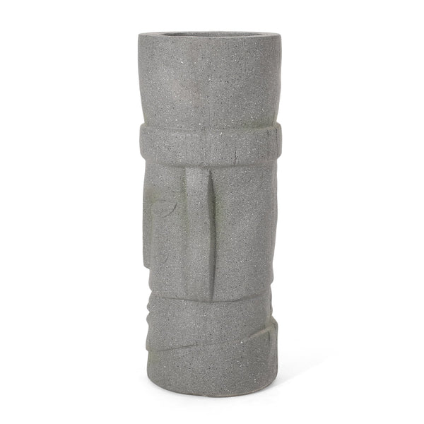 English Elm Christopher Knight Home® - FLOWER Stone Gray Magnesium Oxide Urn Planter 27.5"x12.5" Handmade Indoor/Outdoor Decor, No Assembly 70874.00STNGRY