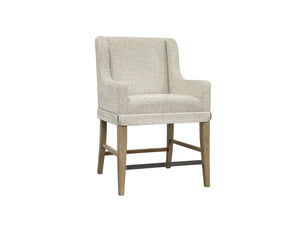 English Elm Upholstered Chair with Hickory Veneer Cashew Finish, Polyester Fabric Comfort, Stylish Backrest Light Tan 35.5 L x 26.25 W x 29 H B2699P383851