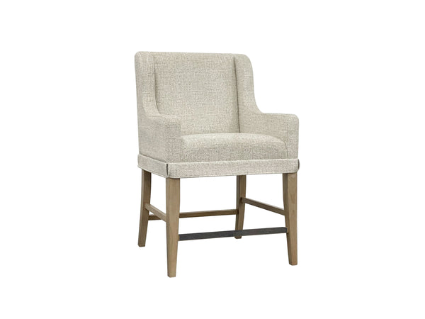 English Elm Upholstered Chair with Hickory Veneer Cashew Finish, Polyester Fabric Comfort, Stylish Backrest Light Tan 35.5 L x 26.25 W x 29 H B2699P383851