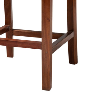 English Elm Modern Woven Rattan Mahogany Wood Counter Stool Bohemian Kitchen Seating B2750P470072