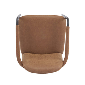 English Elm Christopher Knight Home® - Dinning modern iron-frame dining chair set of 2 with durable fabric seats, compact, stylish and sturdy Black,Brown N771P247180W