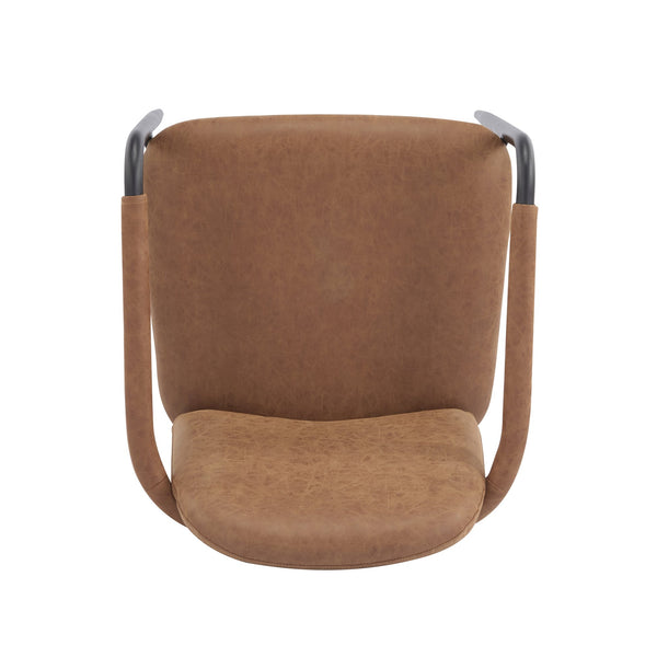 English Elm Christopher Knight Home® - Dinning modern iron-frame dining chair set of 2 with durable fabric seats, compact, stylish and sturdy Black,Brown N771P247180W