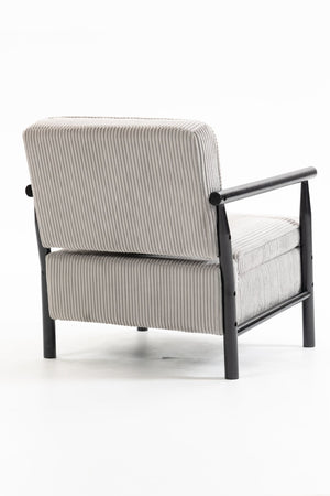 English Elm Storage Accent Chair Mid Century Wood Frame Upholstered Seat with Lumbar Cushion Antique Grey W2530P401448