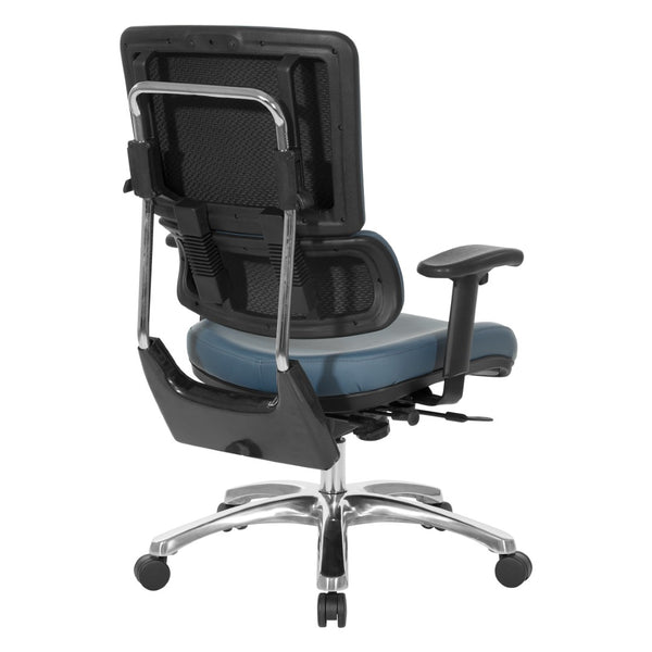 OSP Home Furnishings Dillon Ergonomic Managers Chair with Antimicrobial Upholstery and Lumbar Support Blue 99662CDB-R105