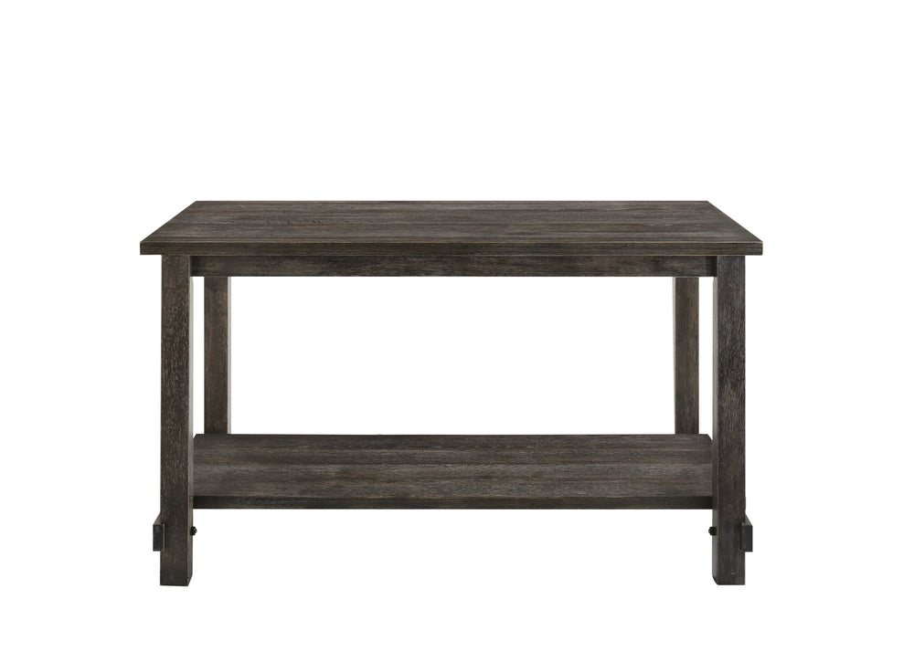 English Elm Martha Weathered Gray 7-PC Counter Height Dining Set with Sturdy Synthetic Wood, Modern Rectangular Table B2726S00251