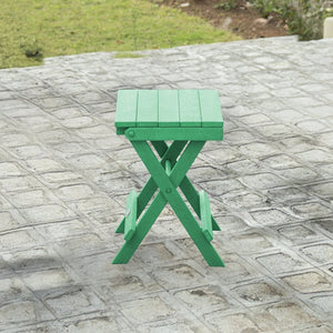 English Elm Riverstone Recycled Hdpe Folding Outdoor Bistro Table Weatherproof Patio Balcony Green B2745P409704