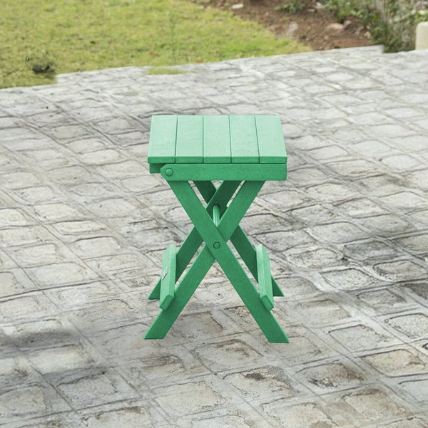English Elm Riverstone Recycled Hdpe Folding Outdoor Bistro Table Weatherproof Patio Balcony Green B2745P409704