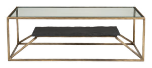 Zuo Modern Ranol Coffee Table In Elegant Brass With Glass & Marble Top - Perfect For Modern Living Spaces! Brass Glass,Natural Marble,Iron 110599-zuo-modern