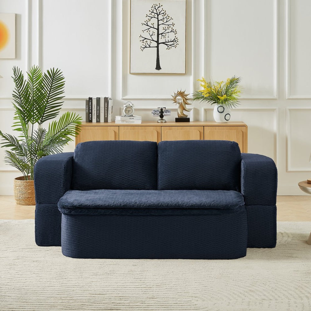 English Elm Convertible Futon Sofa Bed with Foam Pocket Spring Floor Lounger for Studio Apartment W2339P352019