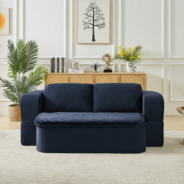 English Elm Convertible Futon Sofa Bed with Foam Pocket Spring Floor Lounger for Studio Apartment W2339P352019