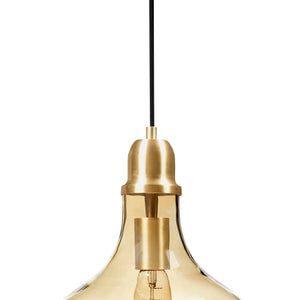 English Elm Auburn Bell Shaped Pendant Light – Gold Iron Base, Amber Glass Shade, 9" Dia, 80" Cord, Stylish Glow B035P264533