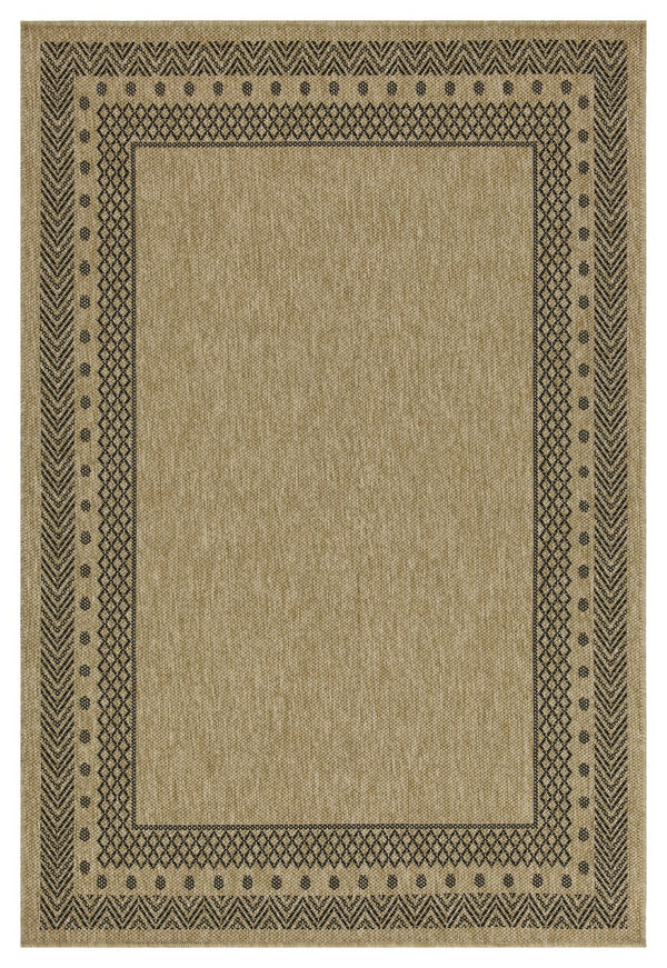English Elm Earth Jute & Black 5'3" X 7'3" Indoor/Outdoor Area Rug - Durable, Stylish, Kid & Pet Friendly! B186P198827