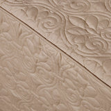 Madison Park Quebec Transitional 3 Piece Split Corner Pleated Quilted Bedspread MP13-6479 Khaki