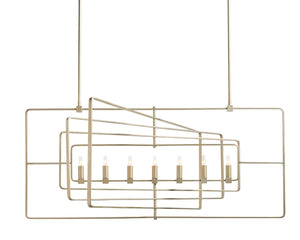 Sunpan RAIDEN Chandelier - Modern Geometric Design in Champagne Gold for Dining Rooms & Entryways Lighting 107937