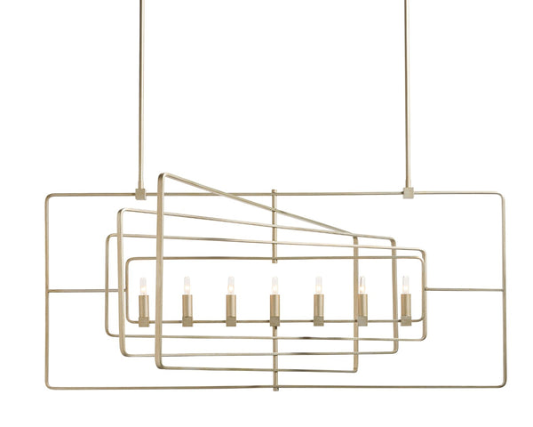 Sunpan RAIDEN Chandelier - Modern Geometric Design in Champagne Gold for Dining Rooms & Entryways Lighting 107937