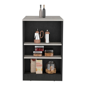 English Elm Portree Kitchen Island With Versatile 3-Side Shelves For Space-Saving Storage & Modern Dining Solutions B200P188818-GIGA