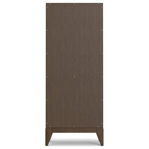 English Elm Harper Mid-Century 5-Shelf Bookcase in Walnut Brown – Solid Rubberwood, 4 Adjustable Shelves, 66" B136P238604