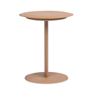 English Elm Jennifer Taylor Home - Mode Saddle Brown 18" Leatherette C-Shape Sofa Side Table — Upholstered, Modern, Easy-Clean Surface B2719P246001