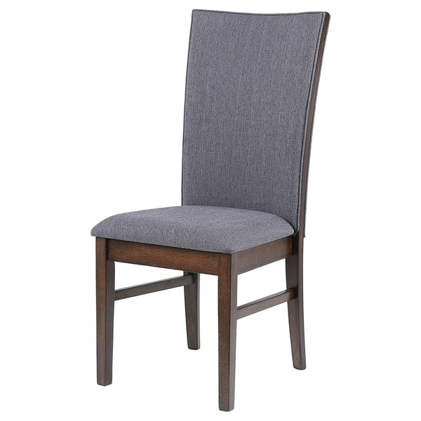 English Elm Wawona Grey Upholstered Dining Side Chair Set of 2 — Tall Back Comfort, Tapered Profile, Brown Wood Base B062P375534