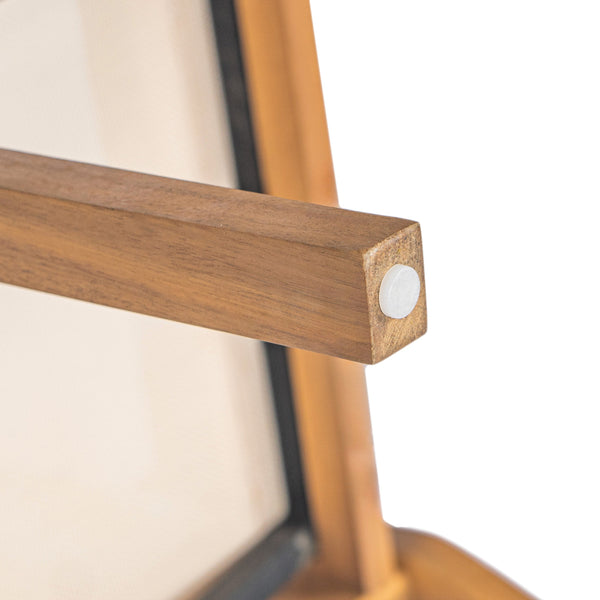 English Elm Christopher Knight Home® - BELFAST Teak Frame Outdoor Dining Chairs Set of 2 — Beige Mesh Comfort, Durable Weather-Resistant Design N762P240699A