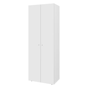 English Elm FM 2-Door Tall Wardrobe Cabinet with Full-Length Rod and 4 Shelves, Scratch-Resistant Melamine Finish White 71.26 L x 20.08 W x 5.51 H B128P361091