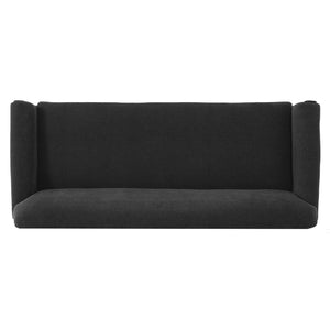 English Elm Modern Chenille Loveseat with Rolled Arms Pocket Spring Cushions and Rubberwood Legs Grey N763P362173E