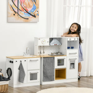 English Elm Qaba Wooden Corner Play Kitchen Set with Sound Effects Nine Appliances Ages 3 to 6 W2225P229196