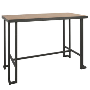 English Elm Roman Industrial Counter Table with Bamboo Top & Steel Frame, Seats 4, Rustic Grey-Natural Finish B202P223312