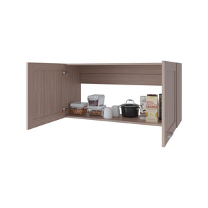 English Elm Nakya Wall Cabinet 2 Doors White Oak Finish – Space-Saving Kitchen Storage with Open Shelf, Scratch-Resistant B128P314811