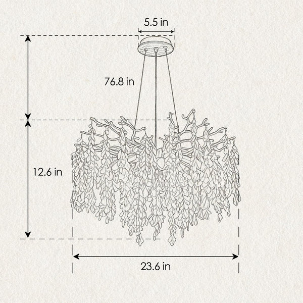 English Elm 8-light Gold Farmhouse Chandelier Seeded Glass Shades for Dining Room or Kitchen W5008P466526