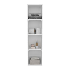 English Elm Tall Slim Wall Mounted Bathroom Organizer with Four Open Shelves for Compact Spaces B070P440886