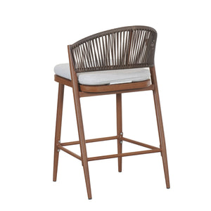 English Elm Christopher Knight Home® - Outdoor 26" Aluminum Frame Counter Stools Set Of 2 With Stylish Scallop Backrest & Cushions N772P245123T