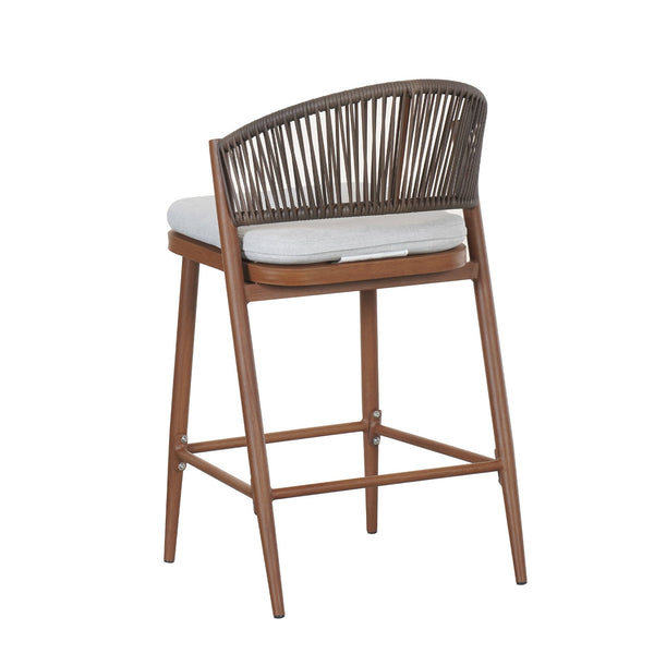 English Elm Christopher Knight Home® - Outdoor 26" Aluminum Frame Counter Stools Set Of 2 With Stylish Scallop Backrest & Cushions N772P245123T