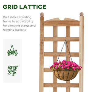 English Elm Outsunny Wooden Raised Garden Bed With Trellis – Versatile Planter Box For Vines & Flowers, 12"X49" W2225P174406-GIGA