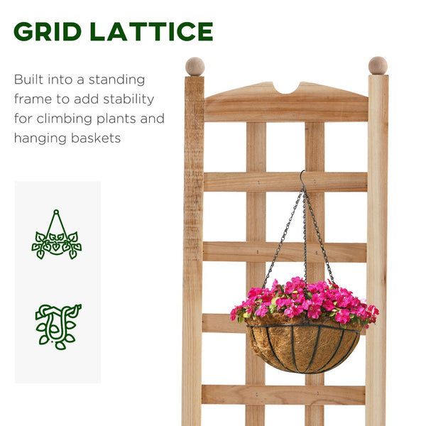 English Elm Outsunny Wooden Raised Garden Bed With Trellis – Versatile Planter Box For Vines & Flowers, 12"X49" W2225P174406-GIGA