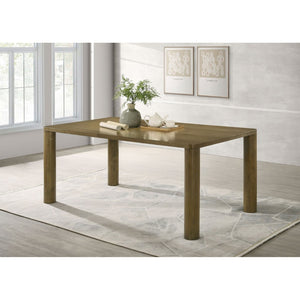 English Elm Bryant Oak Veneer Rectangular Dining Table Seats Six with Column Leg Base B062S01455