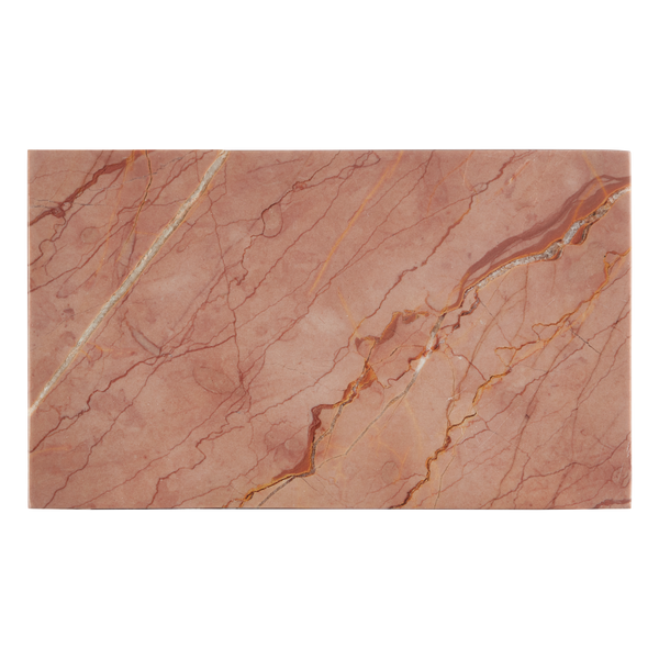 Leslie Rosa Marble Box – Handcrafted Rosa Cappuccino Marble with Unique Variations for Modern Décor