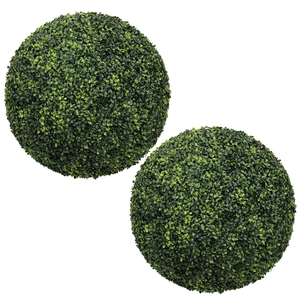 English Elm 22.4in Faux Boxwood Spheres Uv Resistant Outdoor Topiary Set for Porch Patio Garden W2945P460788