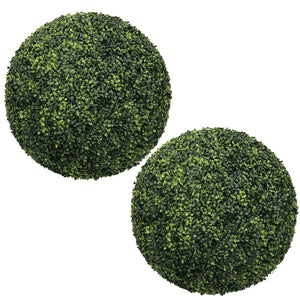 English Elm 22.4in Faux Boxwood Spheres Uv Resistant Outdoor Topiary Set for Porch Patio Garden W2945P460788