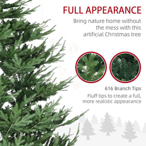 English Elm Homcom 9-Foot Lifelike Pine Christmas Tree With 1939 Branches, Easy Setup, Sturdy Base & Green Decor W2225P229268