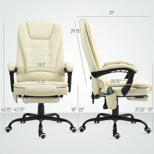English Elm Vinsetto Ergonomic Home Office Chair with Mesh Back, Lumbar Support, Recline to 135° & Wheels Cream White W2225P250032