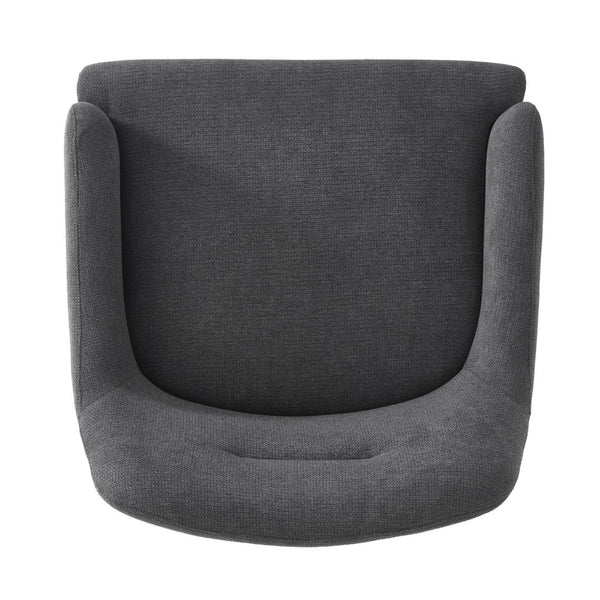 English Elm Modern Chenille Armchair with Curved Back Gold Legs Plush Accent Seat for Any Room Dark Gray N763P360684R
